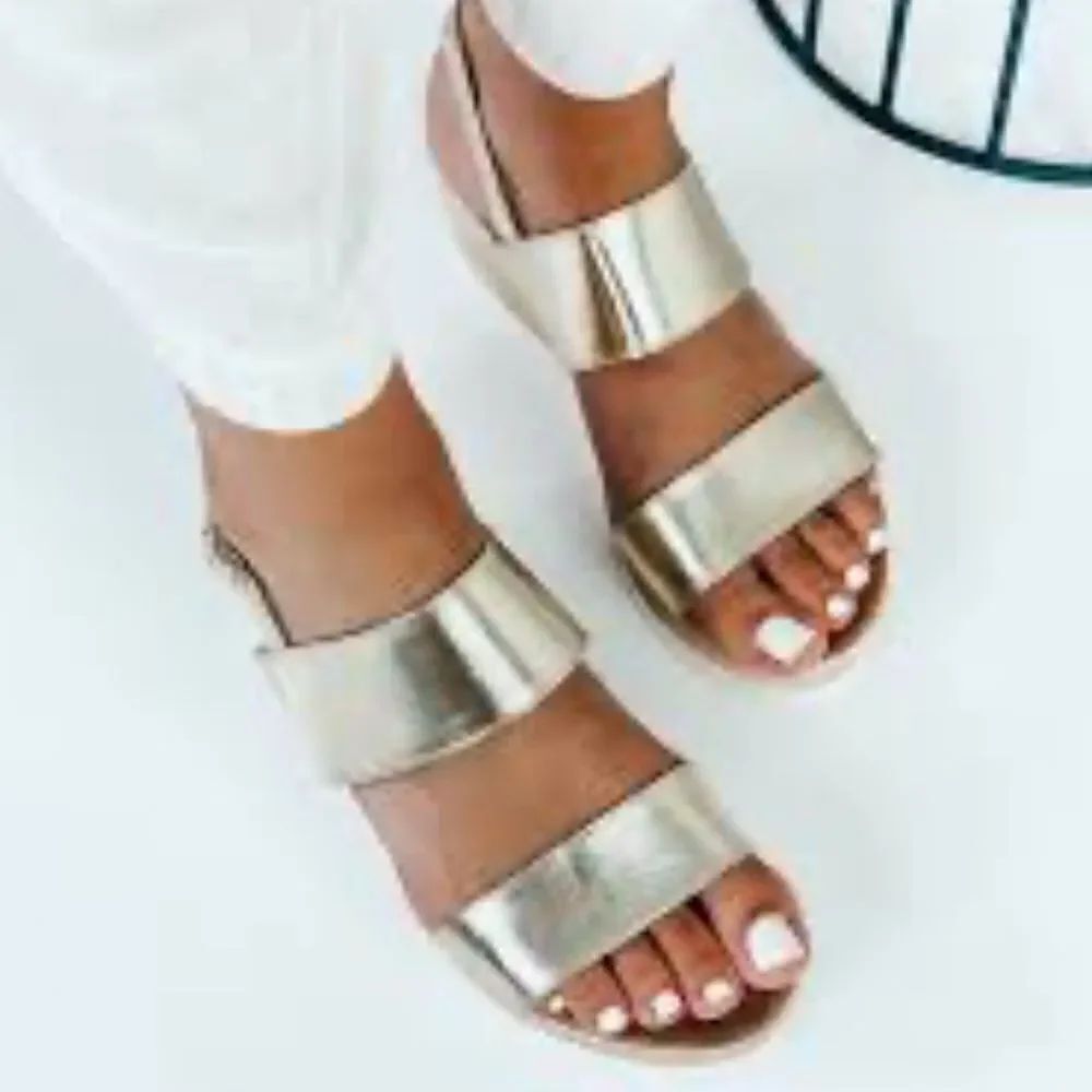 BRAND NEW CHARLOTTE RUSSE CORINNA OPEN TOE WEDGE ANKLE STRAP SANDAL